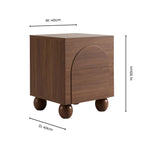 Dusklia - Rachel Arch Front 2 Drawer Bedside Table - Medium Wood
