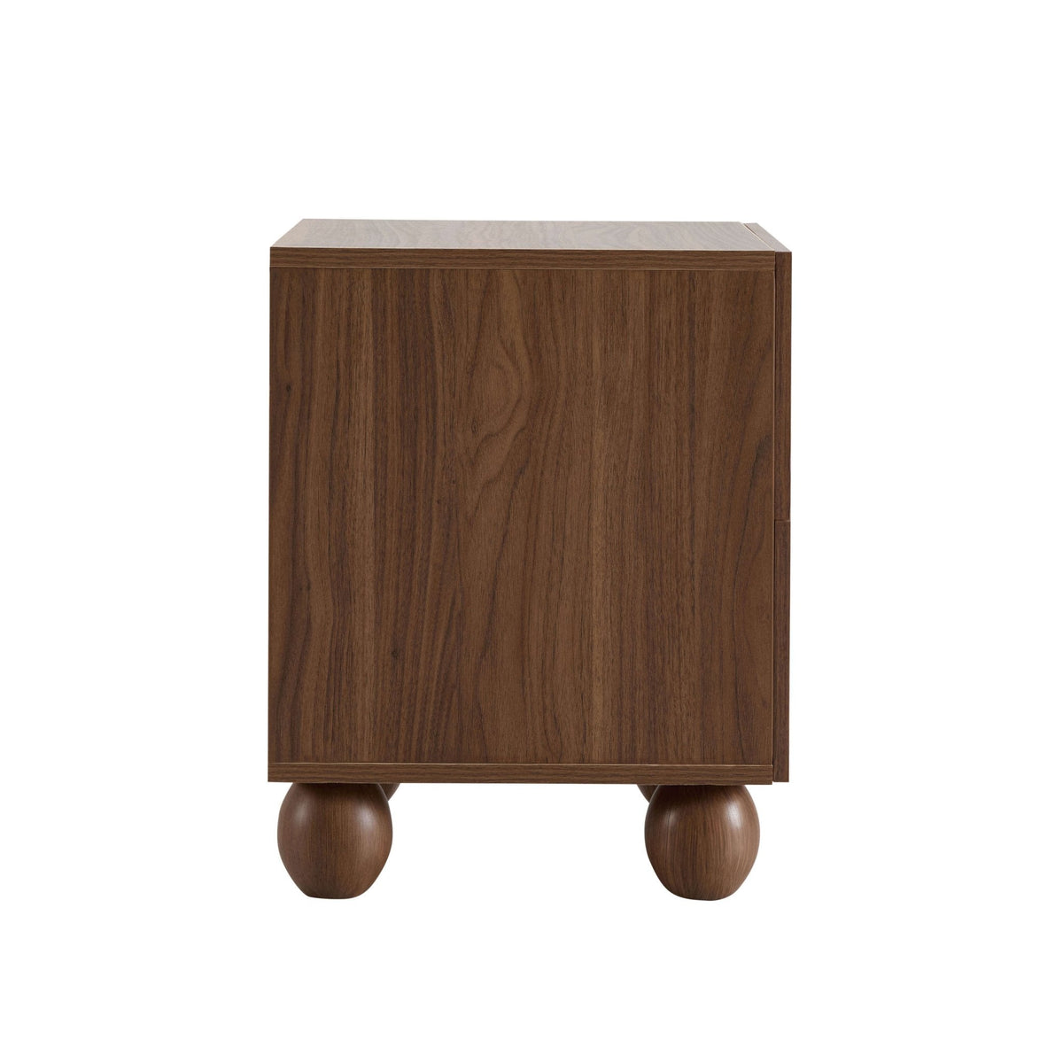 Dusklia - Rachel Arch Front 2 Drawer Bedside Table - Medium Wood