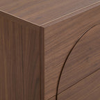 Dusklia - Rachel Arch Front 2 Drawer Bedside Table - Medium Wood