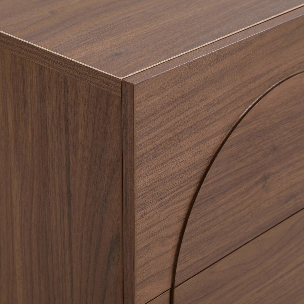 Dusklia - Rachel Arch Front 2 Drawer Bedside Table - Medium Wood
