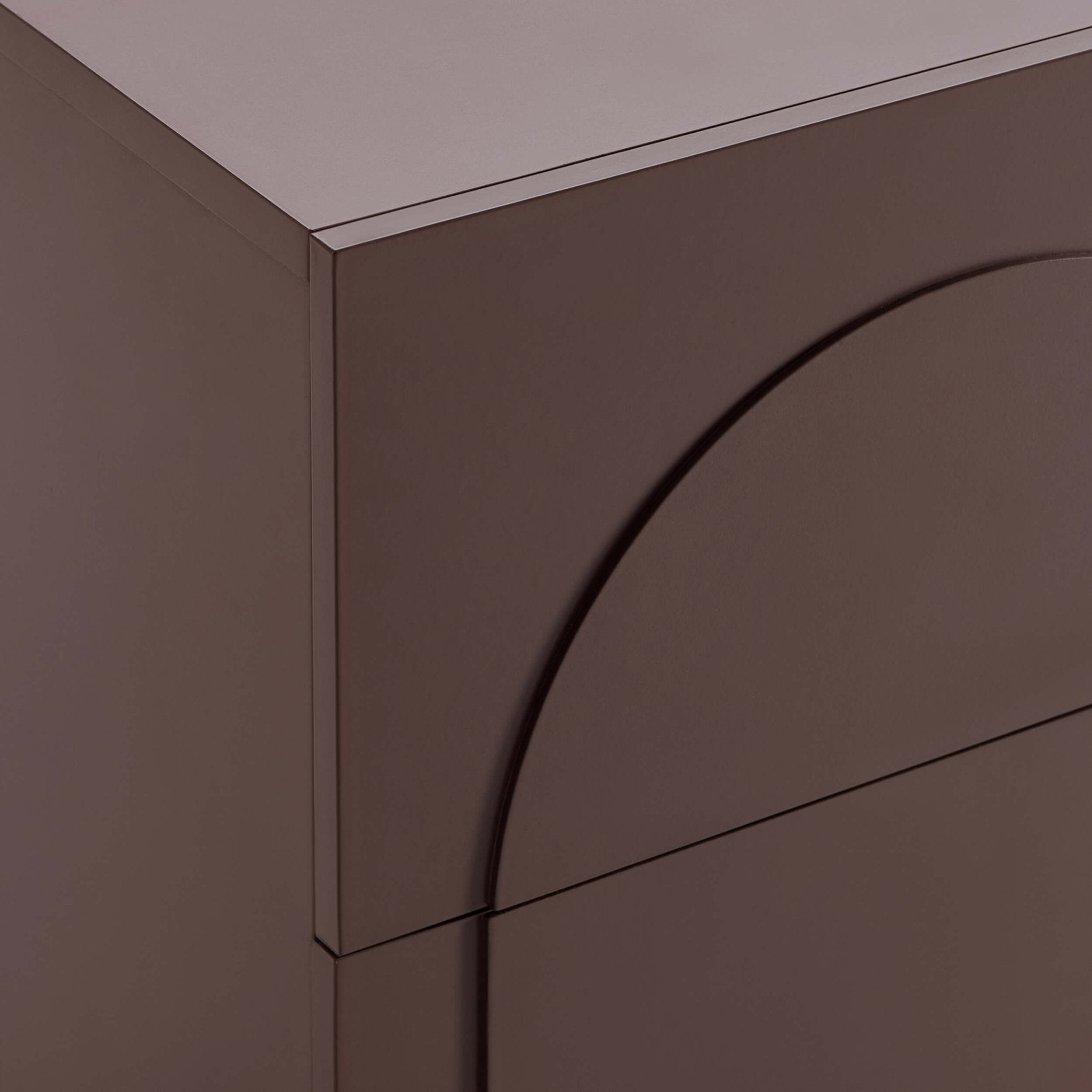 Dusklia - Rachel Arch Front 2 Drawer Bedside Table - Mocha