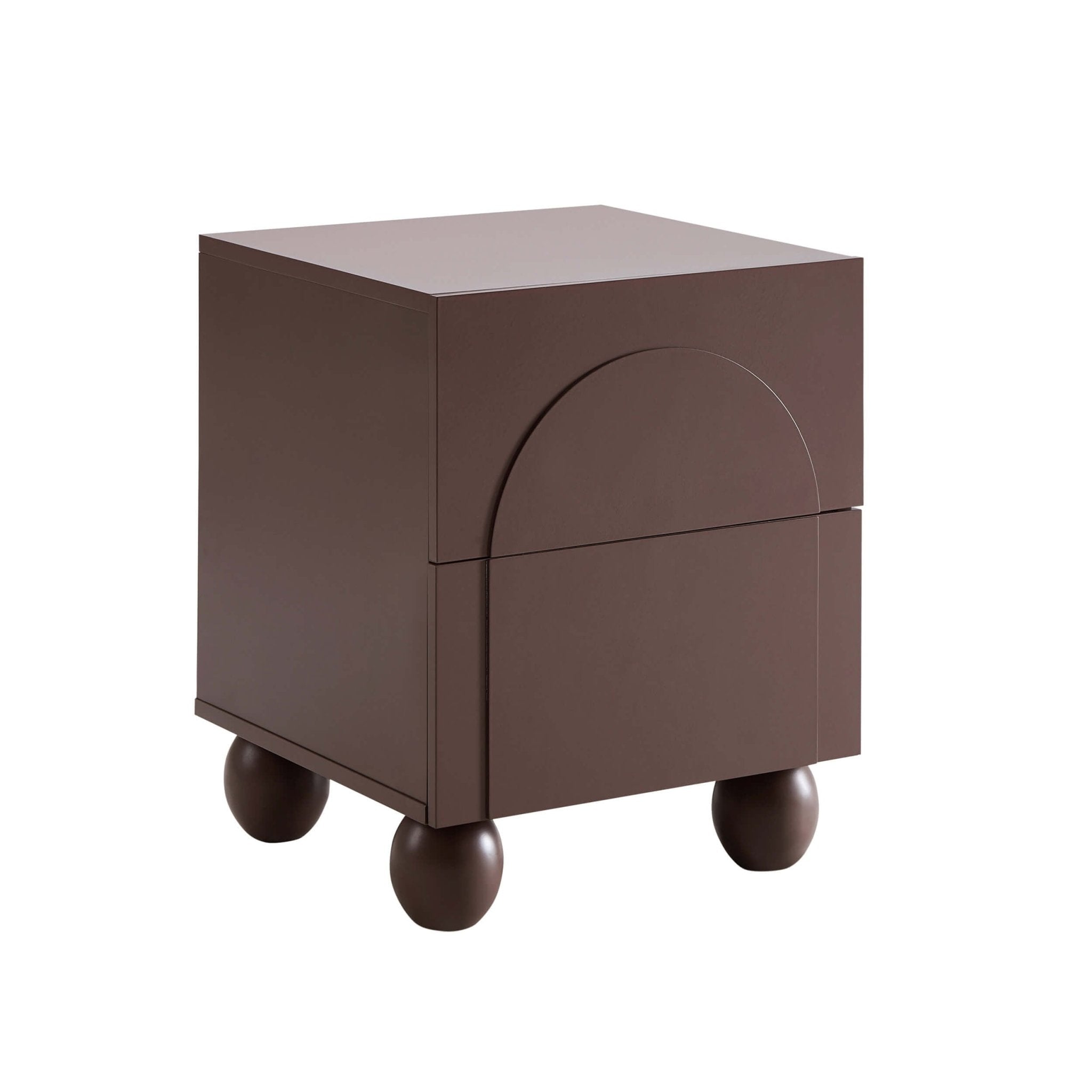 Dusklia - Rachel Arch Front 2 Drawer Bedside Table - Mocha