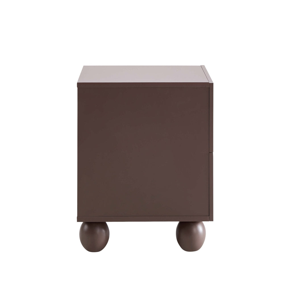 Dusklia - Rachel Arch Front 2 Drawer Bedside Table - Mocha