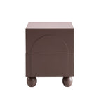 Dusklia - Rachel Arch Front 2 Drawer Bedside Table - Mocha