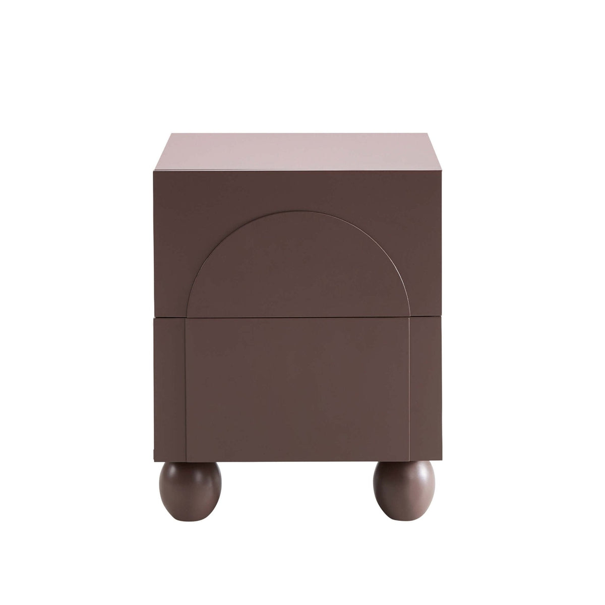 Dusklia - Rachel Arch Front 2 Drawer Bedside Table - Mocha