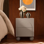 Dusklia - Rachel Arch Front 2 Drawer Bedside Table - Taupe