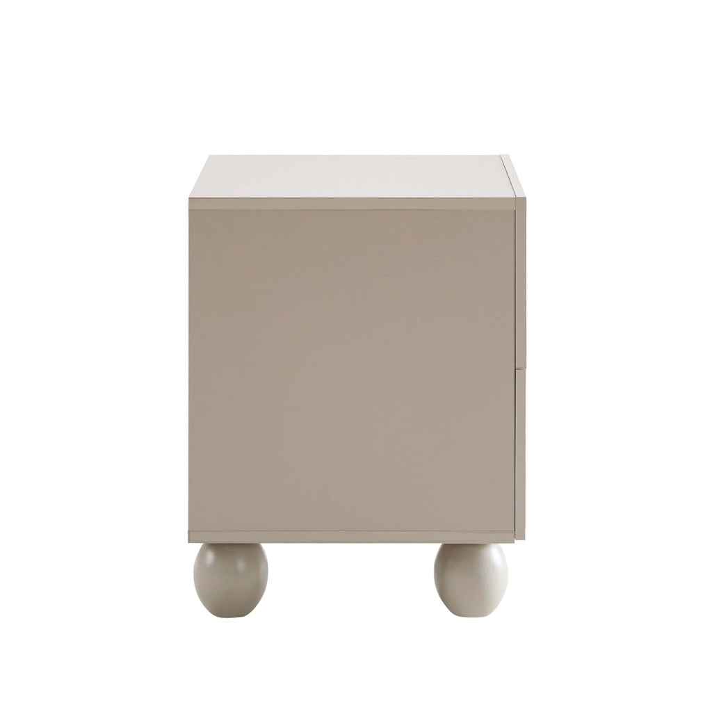 Dusklia - Rachel Arch Front 2 Drawer Bedside Table - Taupe