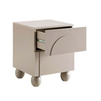Dusklia - Rachel Arch Front 2 Drawer Bedside Table - Taupe