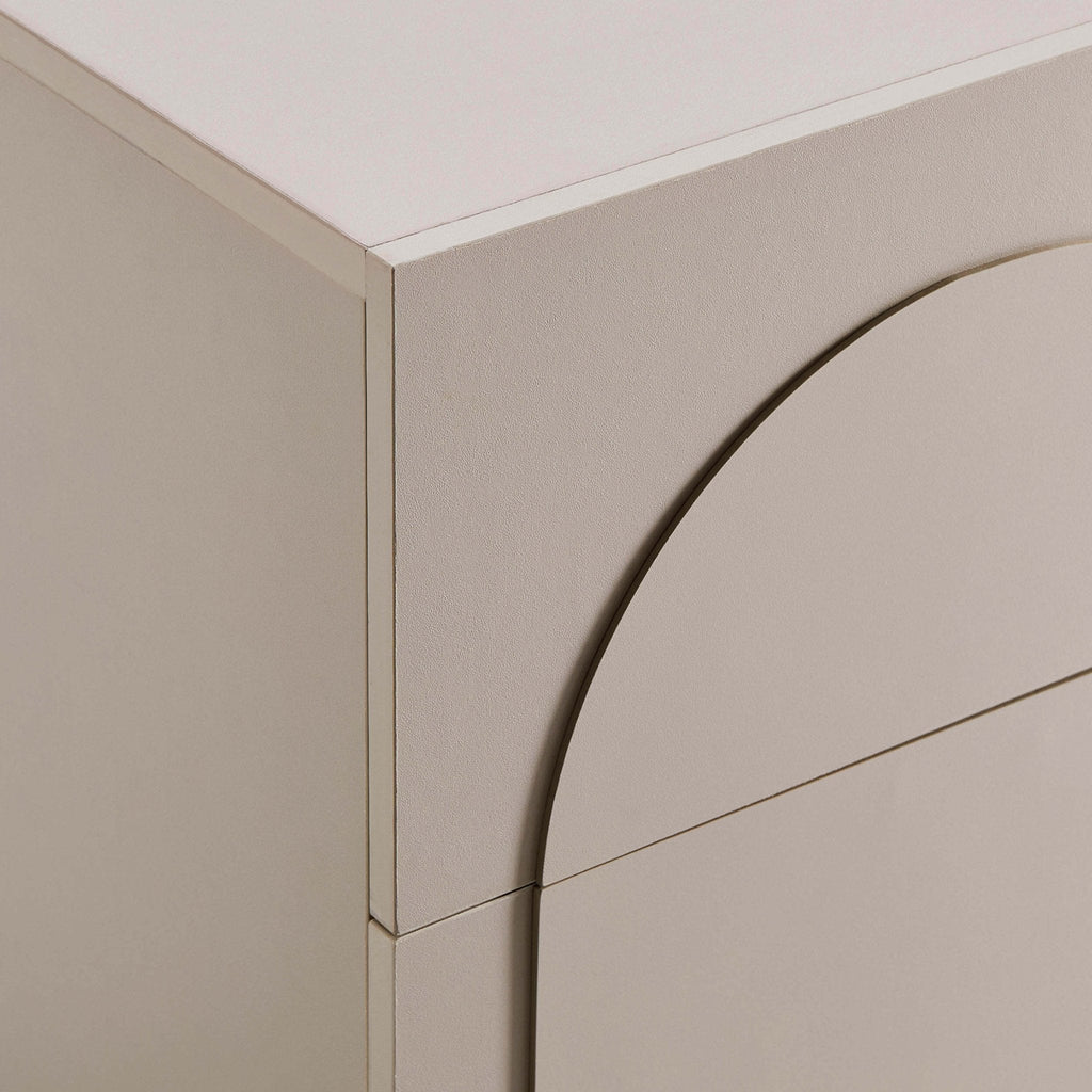 Dusklia - Rachel Arch Front 2 Drawer Bedside Table - Taupe