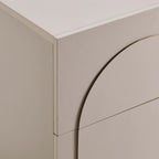 Dusklia - Rachel Arch Front 2 Drawer Bedside Table - Taupe