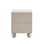 Dusklia - Rachel Arch Front 2 Drawer Bedside Table - Taupe