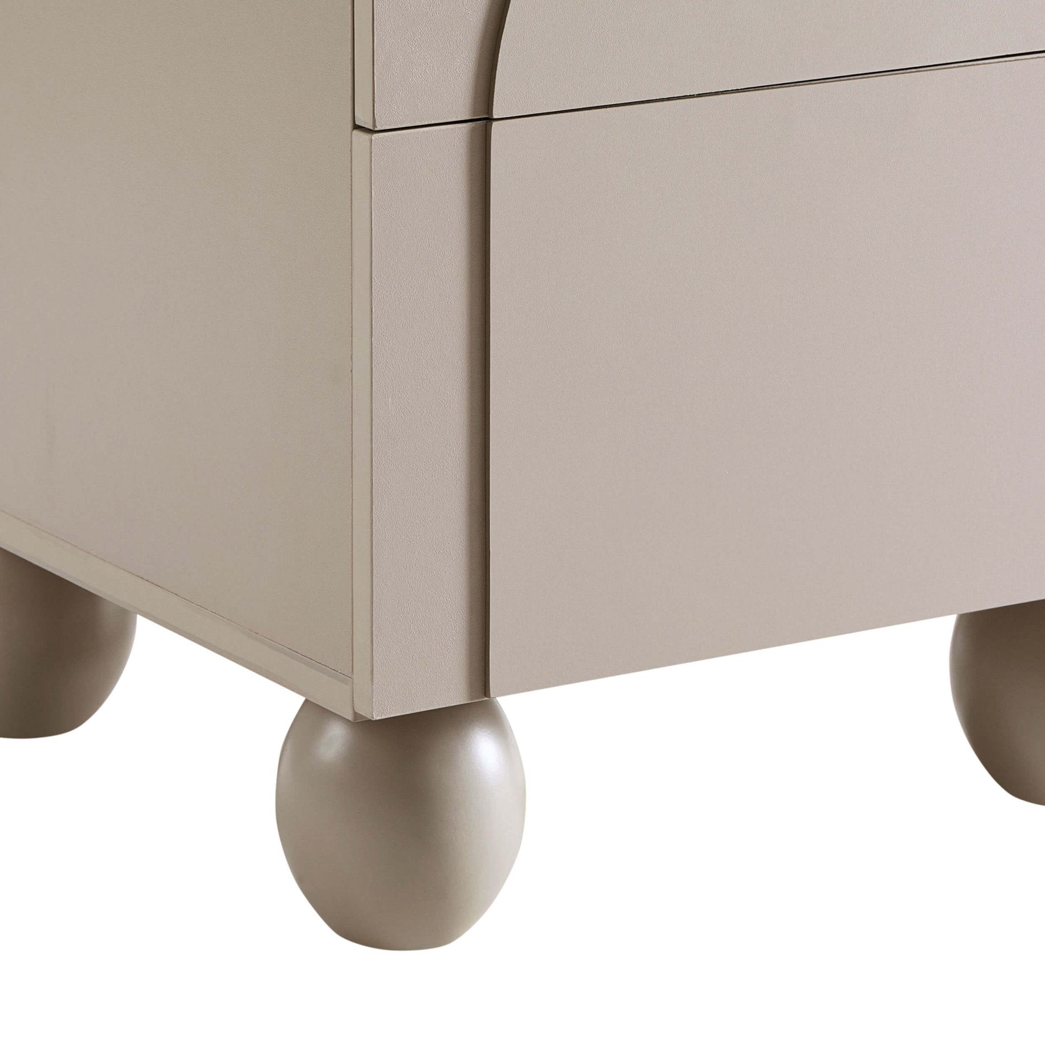 Dusklia - Rachel Arch Front 2 Drawer Bedside Table - Taupe