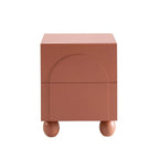 Dusklia - Rachel Arch Front 2 Drawer Bedside Table - Terracotta