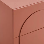 Dusklia - Rachel Arch Front 2 Drawer Bedside Table - Terracotta