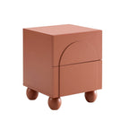 Dusklia - Rachel Arch Front 2 Drawer Bedside Table - Terracotta