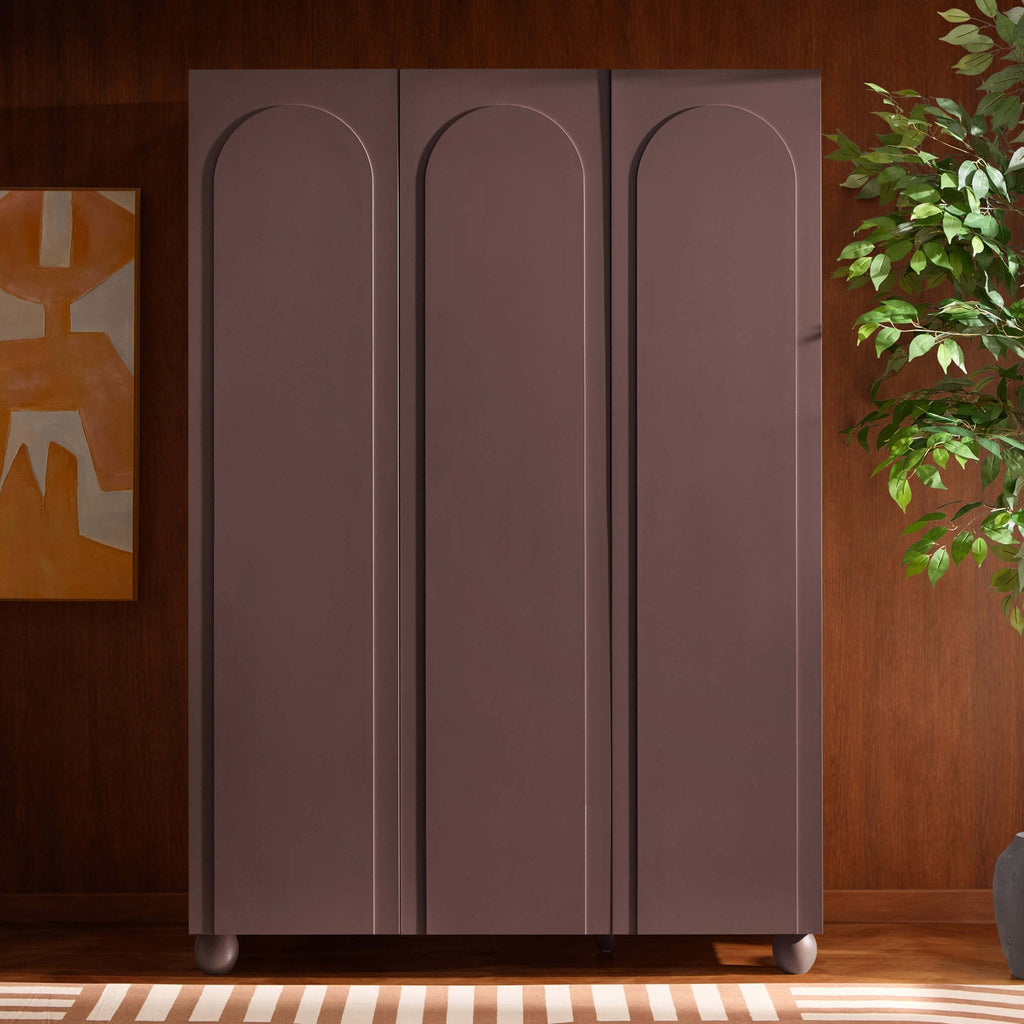 Dusklia - Rachel Arch Front 3 Door Wardrobe - Mocha