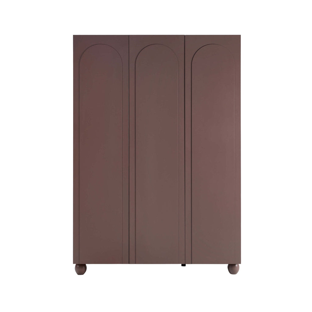Dusklia - Rachel Arch Front 3 Door Wardrobe - Mocha
