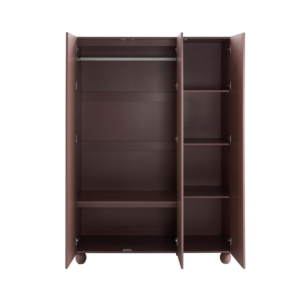 Dusklia - Rachel Arch Front 3 Door Wardrobe - Mocha