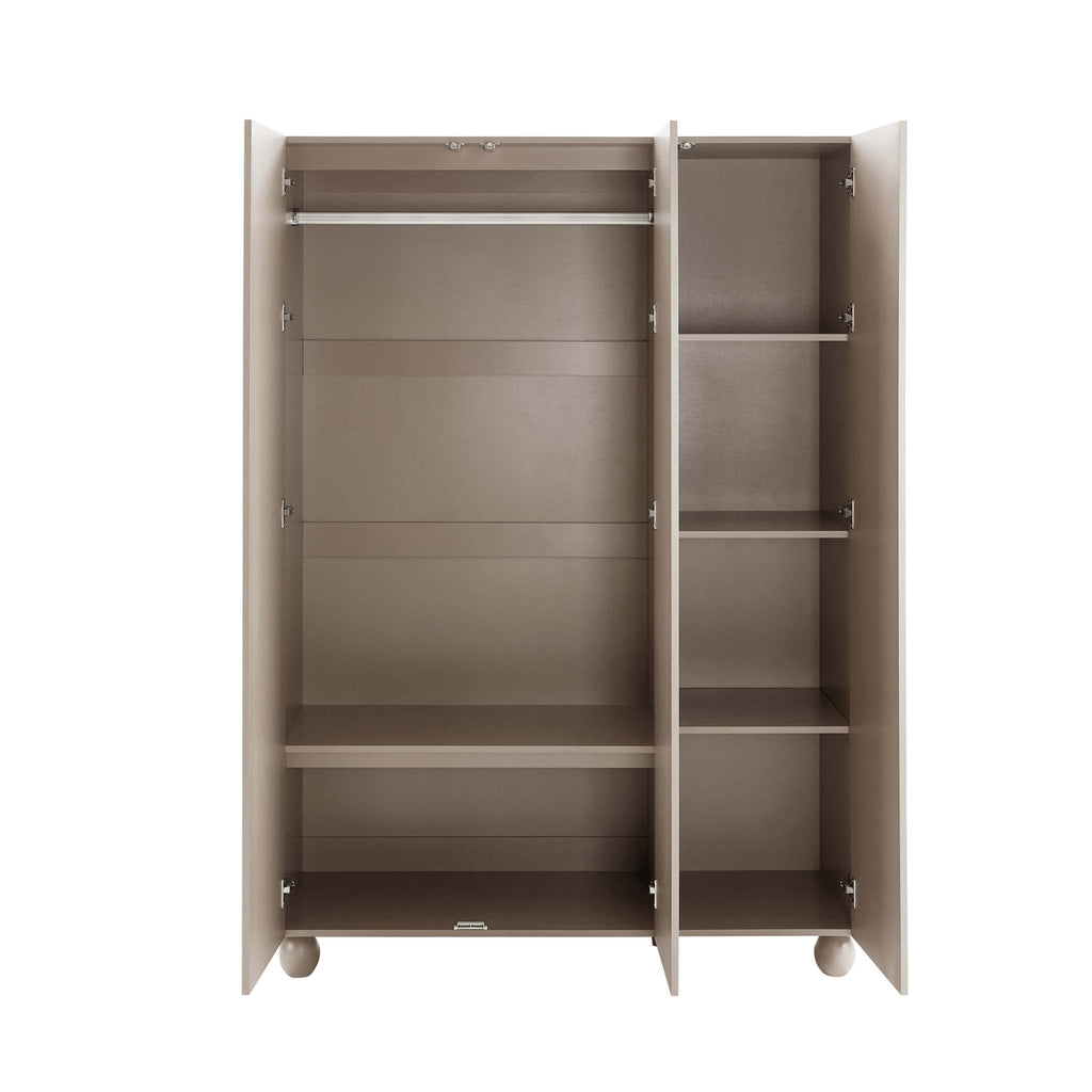 Dusklia - Rachel Arch Front 3 Door Wardrobe - Taupe