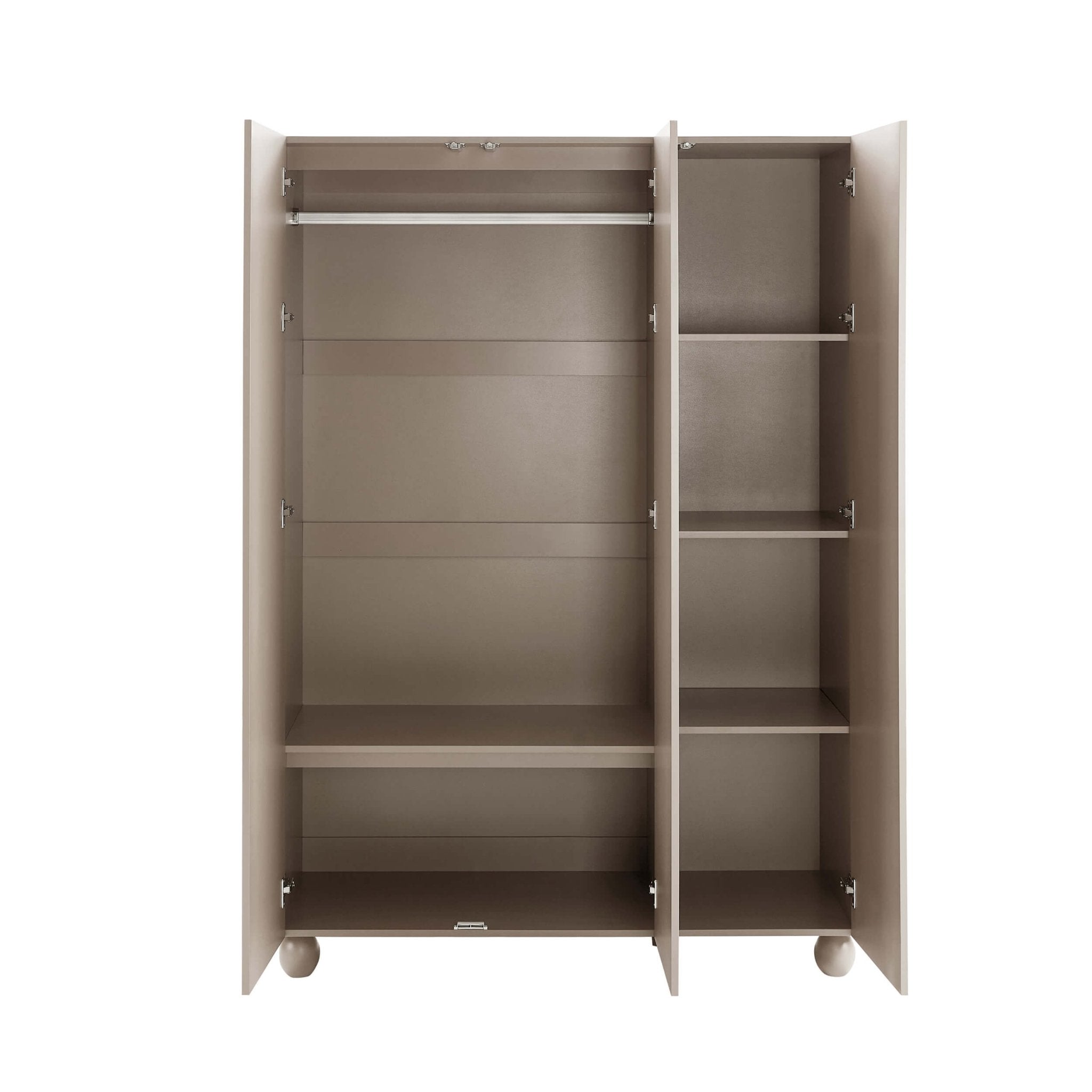 Dusklia - Rachel Arch Front 3 Door Wardrobe - Taupe