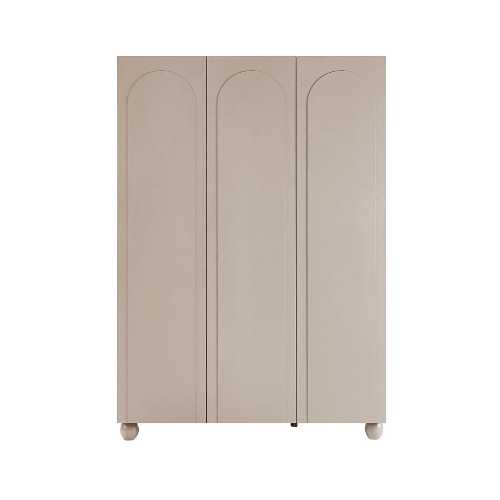 Dusklia - Rachel Arch Front 3 Door Wardrobe - Taupe