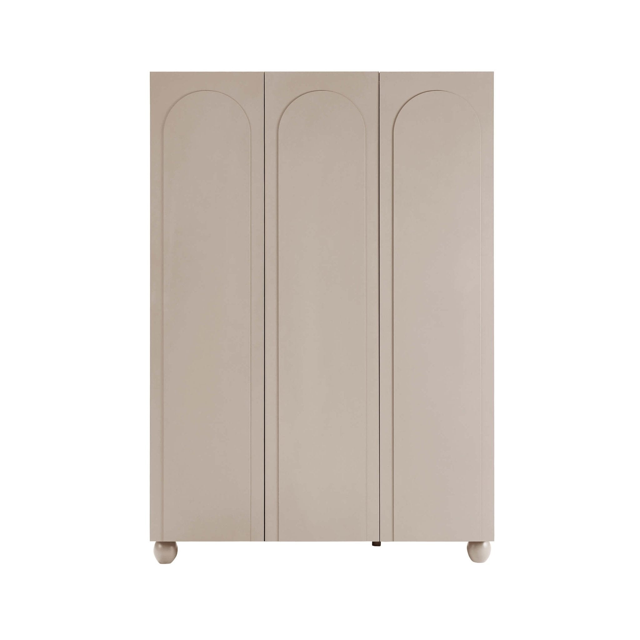 Dusklia - Rachel Arch Front 3 Door Wardrobe - Taupe