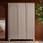 Dusklia - Rachel Arch Front 3 Door Wardrobe - Taupe