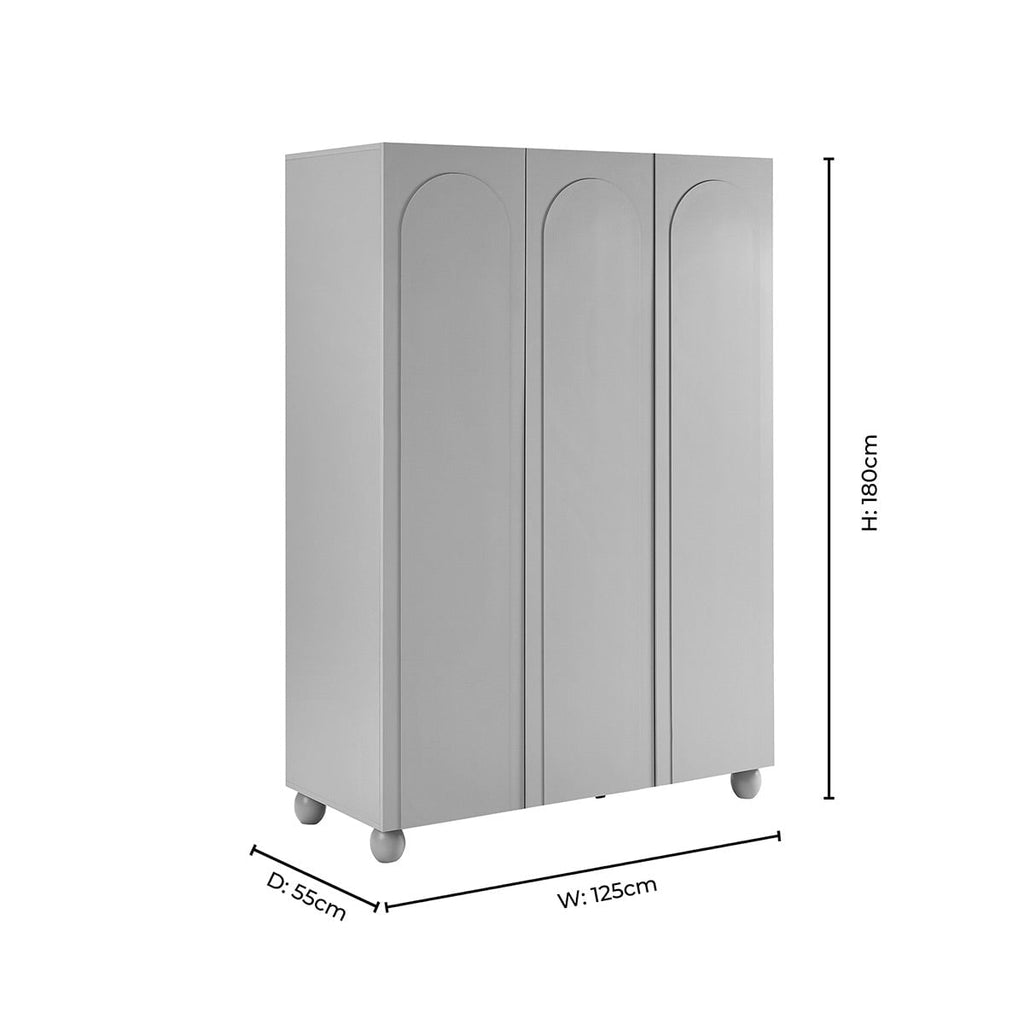 Dusklia - Rachel Arch Front 3 Door Wardrobe - Terracotta