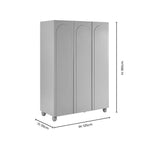 Dusklia - Rachel Arch Front 3 Door Wardrobe - Mocha