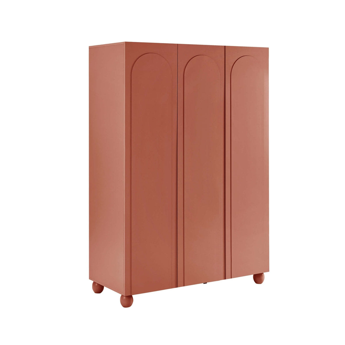 Dusklia - Rachel Arch Front 3 Door Wardrobe - Terracotta