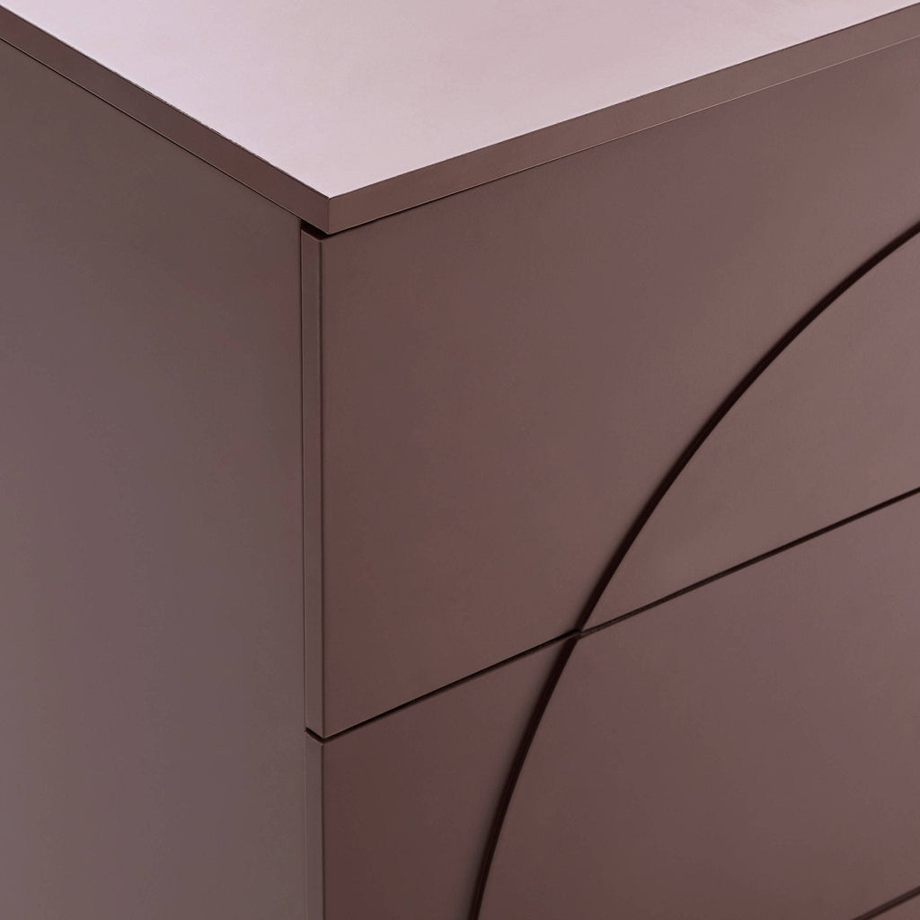 Dusklia - Rachel Arch Front 3 Drawer Chest - Mocha