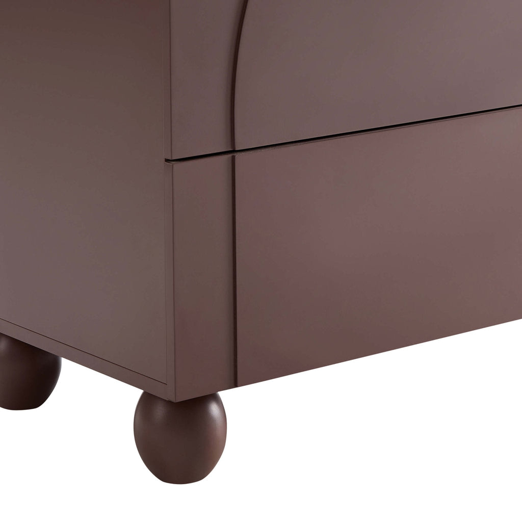 Dusklia - Rachel Arch Front 3 Drawer Chest - Mocha