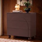 Dusklia - Rachel Arch Front 3 Drawer Chest - Mocha