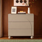 Dusklia - Rachel Arch Front 3 Drawer Chest - Taupe