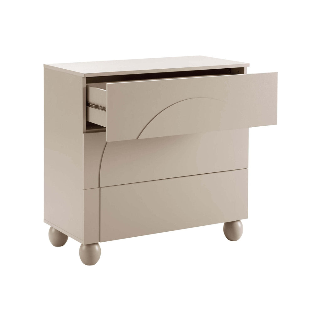 Dusklia - Rachel Arch Front 3 Drawer Chest - Taupe
