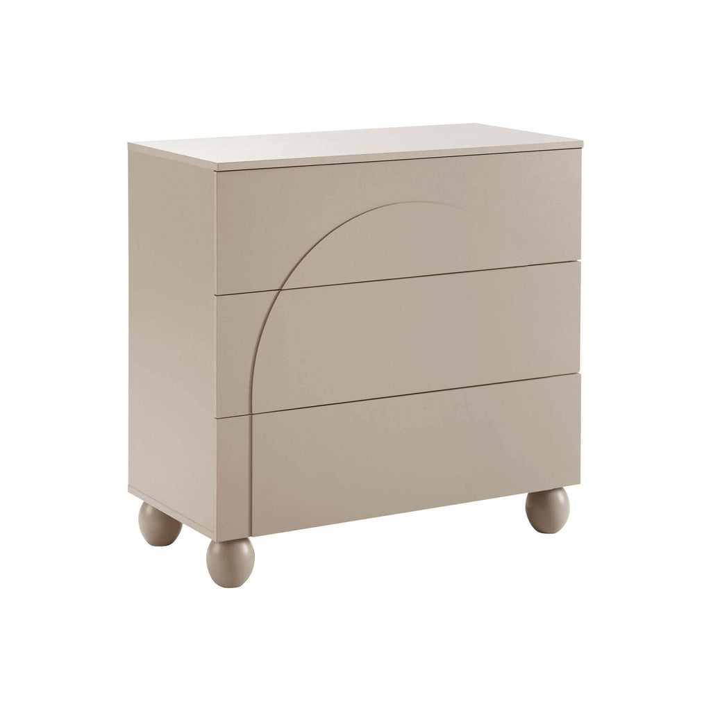 Dusklia - Rachel Arch Front 3 Drawer Chest - Taupe