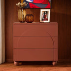 Dusklia - Rachel Arch Front 3 Drawer Chest - Terracotta