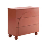 Dusklia - Rachel Arch Front 3 Drawer Chest - Terracotta