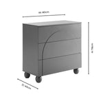 Dusklia - Rachel Arch Front 3 Drawer Chest - Taupe