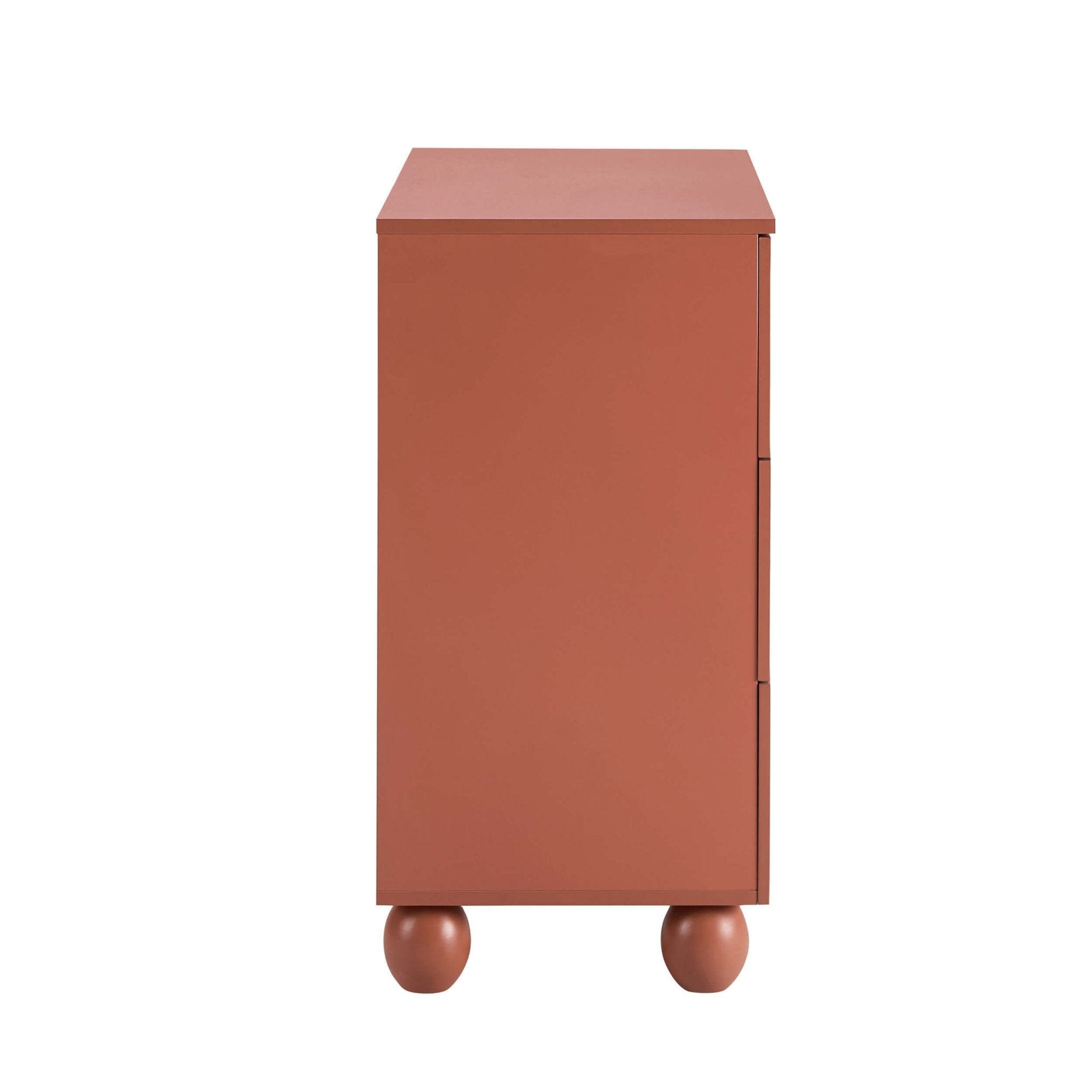 Dusklia - Rachel Arch Front 3 Drawer Chest - Terracotta