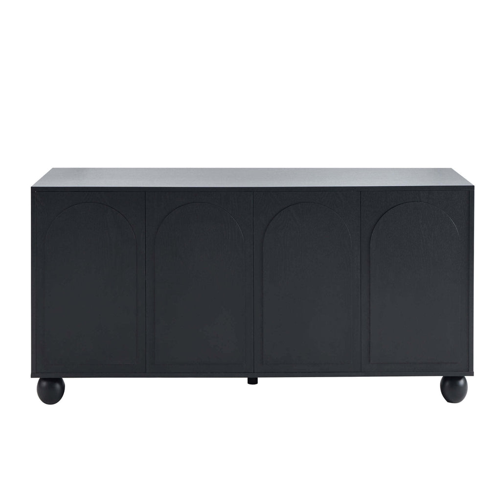Dusklia - Rachel Arch Front 4 Door Sideboard - Black
