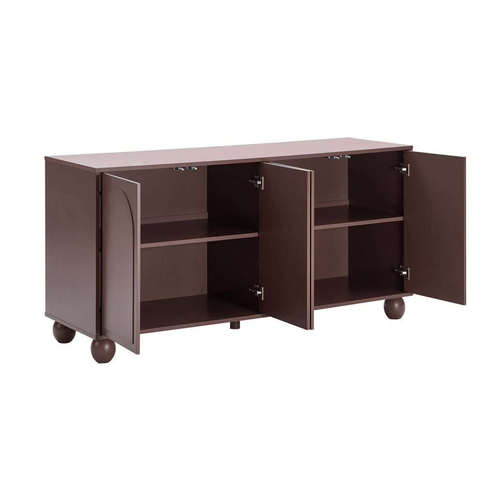 Dusklia - Rachel Arch Front 4 Door Sideboard - Mocha
