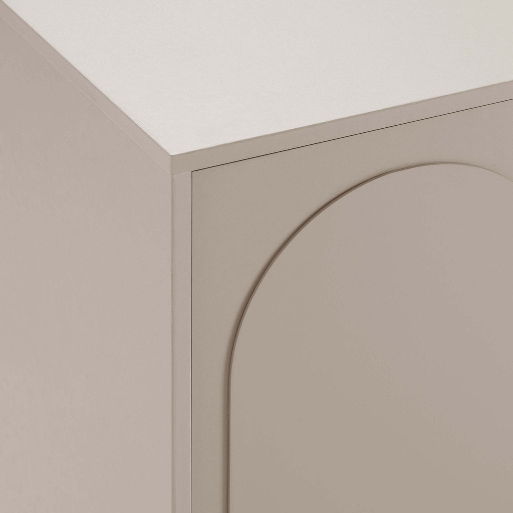Dusklia - Rachel Arch Front 4 Door Sideboard - Taupe