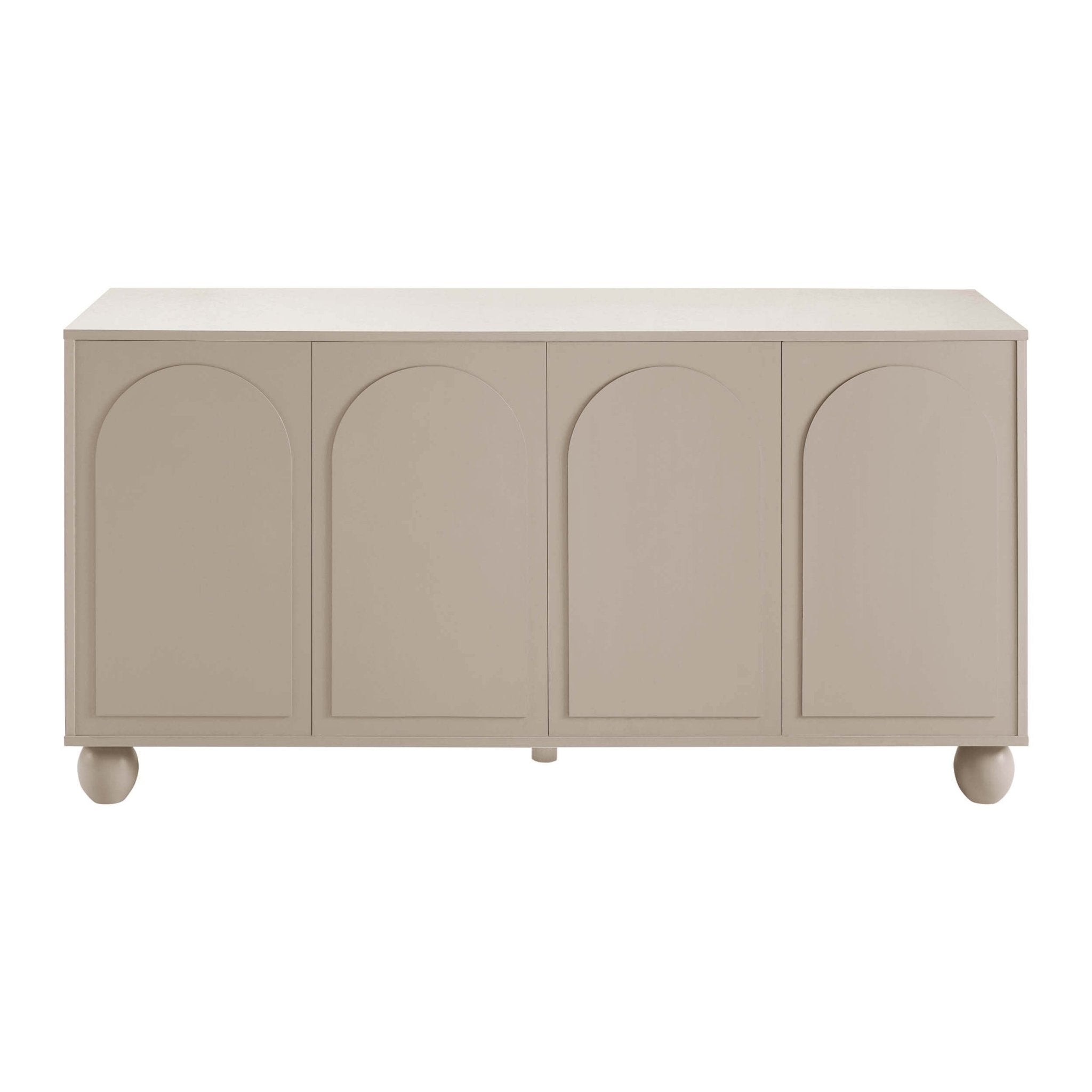 Dusklia - Rachel Arch Front 4 Door Sideboard - Taupe