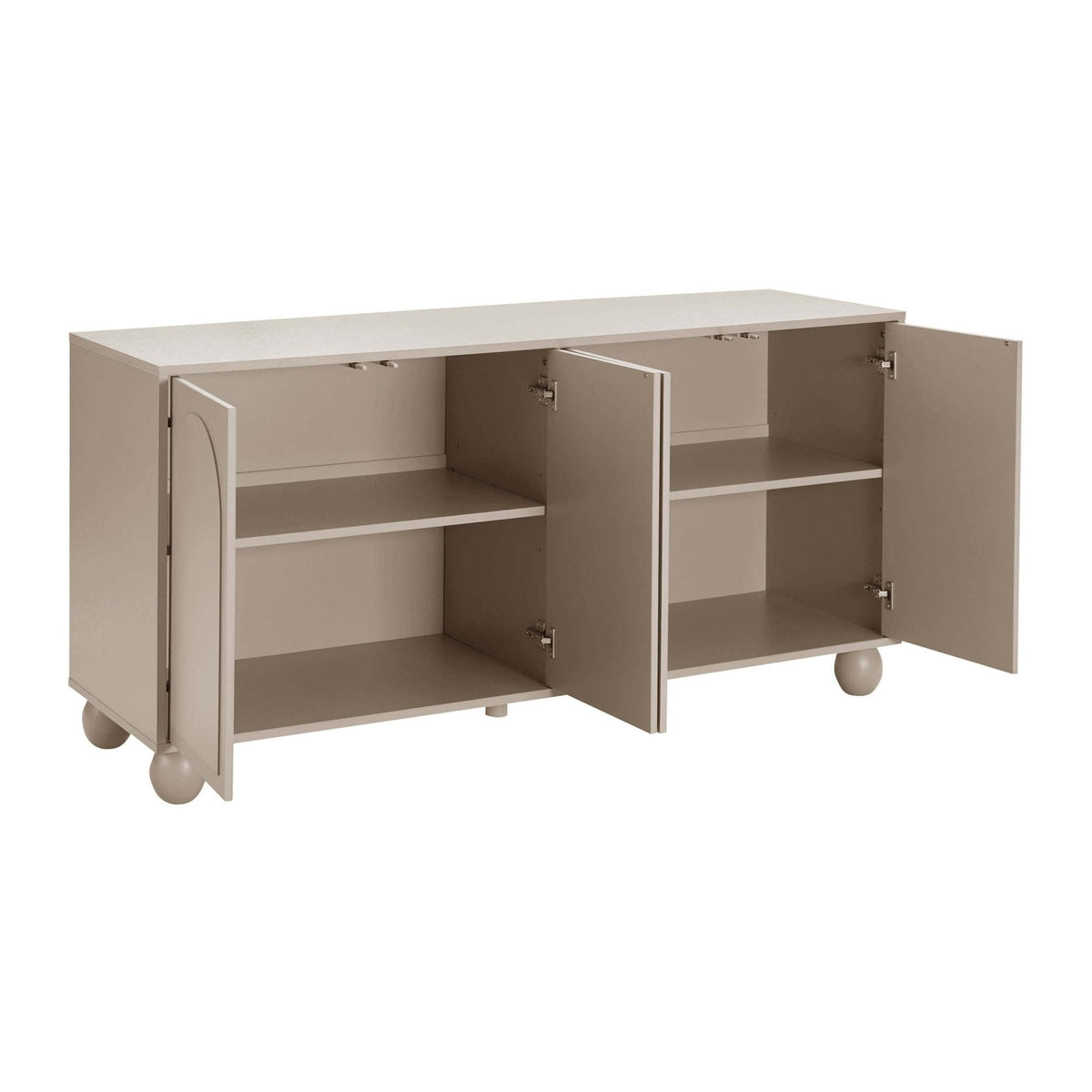 Dusklia - Rachel Arch Front 4 Door Sideboard - Taupe