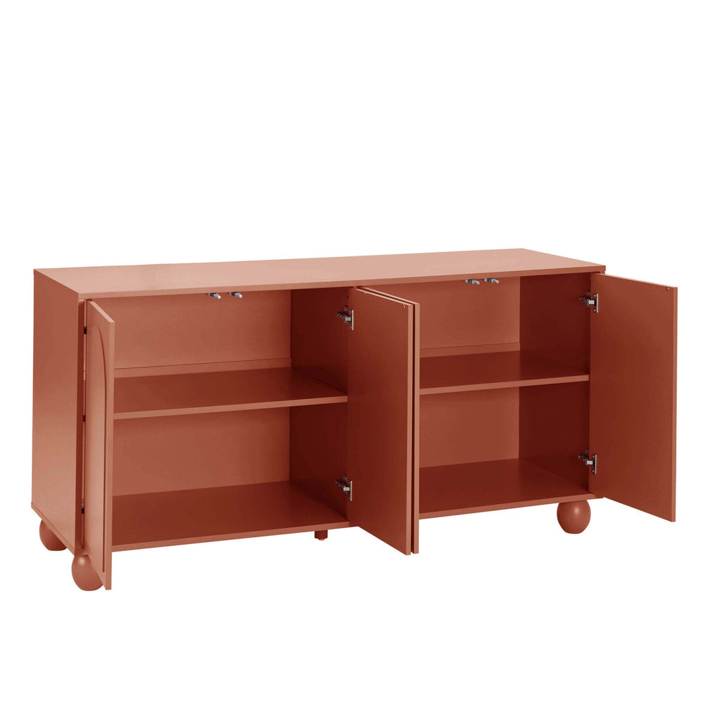 Dusklia - Rachel Arch Front 4 Door Sideboard - Terracotta