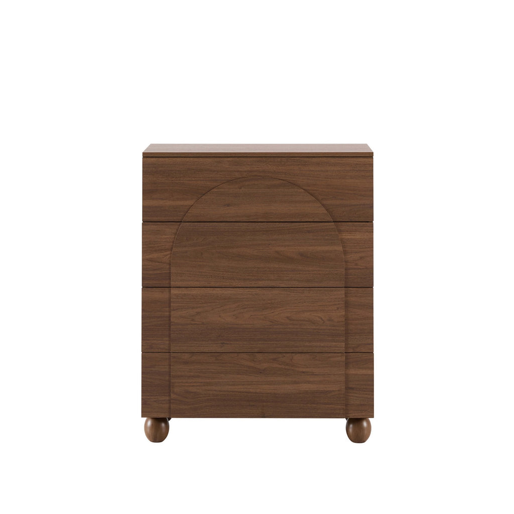 Commode Rachel Arch à 4 tiroirs - Bois moyen