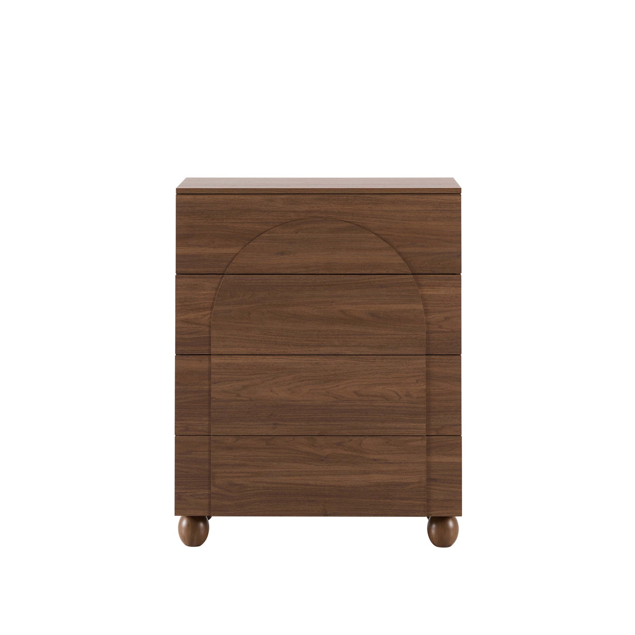 Commode Rachel Arch à 4 tiroirs - Bois moyen