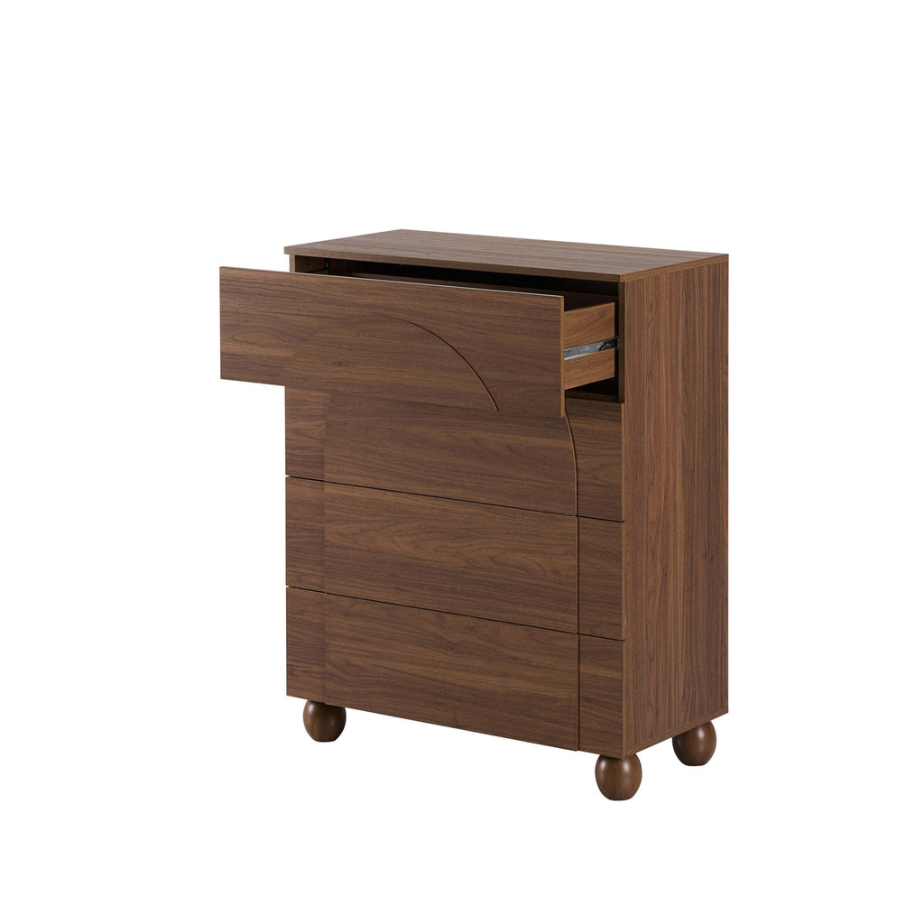 Commode Rachel Arch à 4 tiroirs - Bois moyen