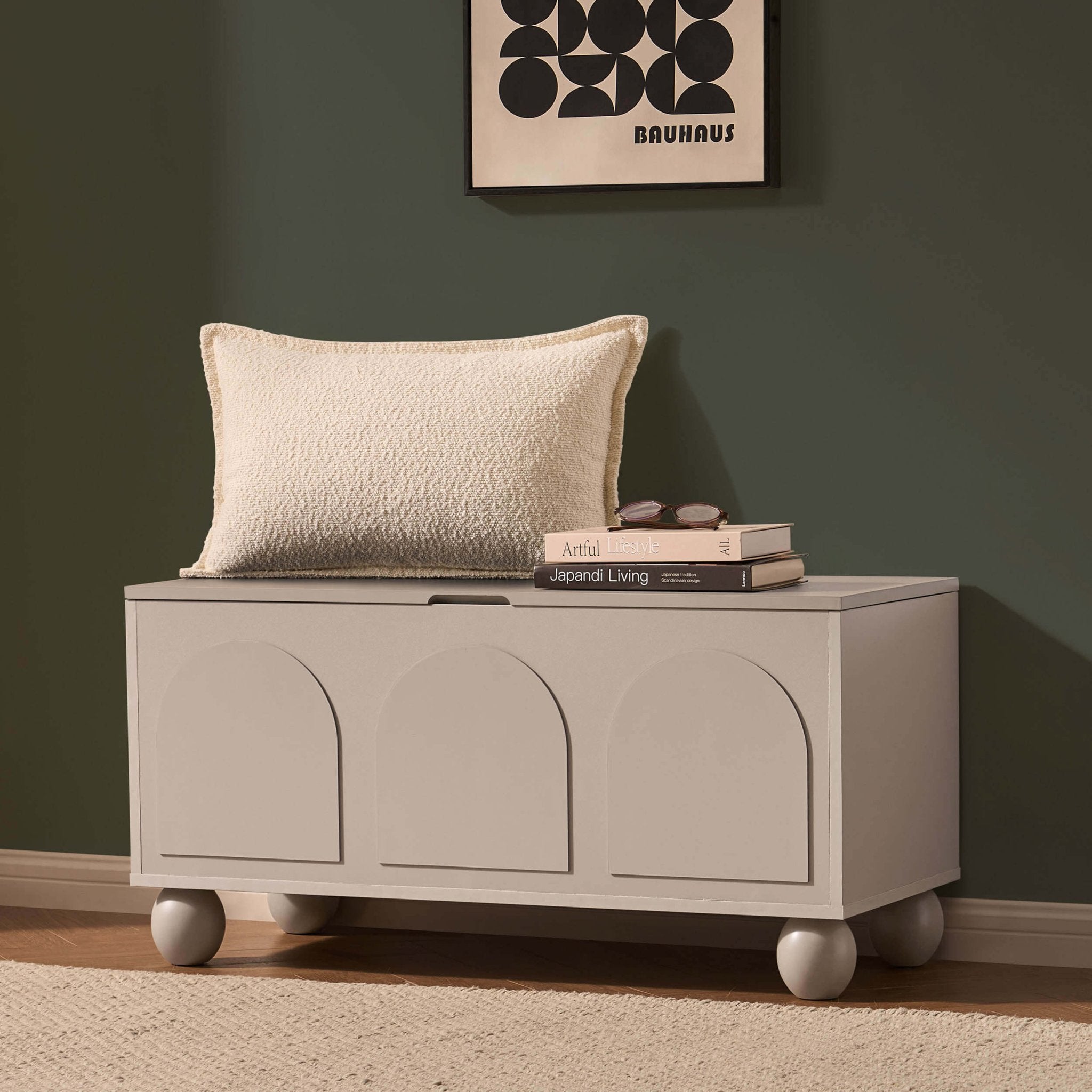 Dusklia - Rachel Arch Front Seated Storage - Taupe